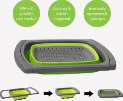 Buxibo - 3-Delige Keuken Vergiet Set Inklapbaar Groen/Grijs -Campingwinkel 1200x979 6