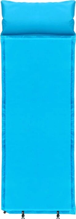 Springos Slaapmat | Zelfopblazend | 186 Cm | Inclusief Hoes & Hoofdkussen | Lichtblauw -Campingwinkel 416x1200