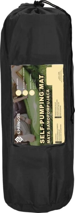 Springos Slaapmat | Zelfopblazend | 180 Cm | Inclusief Hoes | Zwart -Campingwinkel 426x1200 3