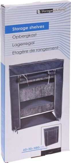 Merkloos GARDEROBE KAST - 3 SCHAPPEN - 60X30X80 CM -Campingwinkel 523x1200