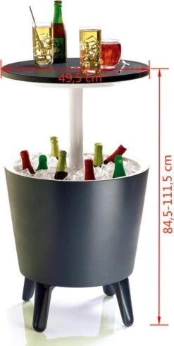 Keter Coolbar Partytafel – 49,5x49,5x57cm - Antraciet -Campingwinkel 605x1200 1