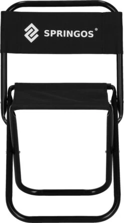 Springos Campingstoel | Kampeerstoel | Vouwstoel | Klapstoel | Zwart -Campingwinkel 670x1200