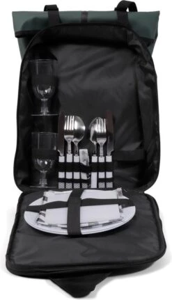 Norländer Picknick Rugtas - Koeltas - Inclusief Bestek - Groen -Campingwinkel 687x1200