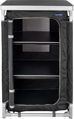 Campart Campingkast CU-0719 – Opvouwbaar En Verstelbaar - 4 Verstelbare Poten - 3 Lagen - Aluminium Frame - Grijs -Campingwinkel 753x1200