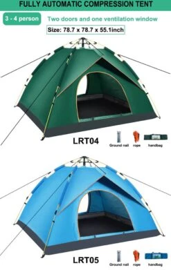 Fish Life Waterdichte Tent - Lichtgewicht Tent - Tent Voor 2-4 Personen - 200*200*140 Cm - Outdoor Camping Tent - Licht Blauw -Campingwinkel 758x1200 3