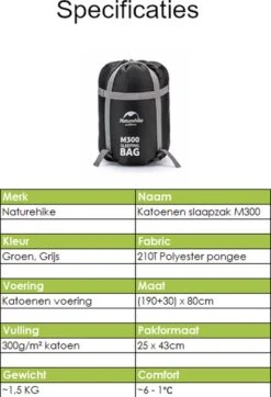 Naturehike® Slaapzak Katoen - 6 Tot 1 Graden - Slaapzakken Volwassenen - 220*80cm - 4 Seizoenen Slaapzak Lente, Zomer, Herfst & Winter - Lichtgewicht & Waterdicht -Campingwinkel 818x1200 4