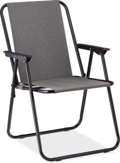 Relaxdays Campingstoel Inklapbaar Set Van 2 - Klapstoel 100 Kg - Visstoel Met Armleuningen - Grijs -Campingwinkel 882x1200