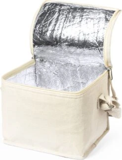 Merkloos Koeltas - Lunchtas - Koeltasje Lunch - Koelelementen - Isolatie - Volwassenen - Dames - Heren - 17 X 22 Cm - Katoen - Gebroken Wit -Campingwinkel 918x1200 4