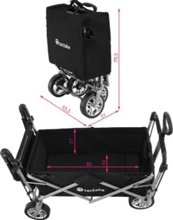 Tectake - Opvouwbare Bolderwagen Handkar Nico Zwart - 403549 -Campingwinkel 942x1200 6