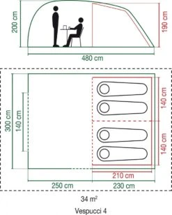 Coleman Vespucci 4 Tunneltent - Familietent - 4-Persoons - Groen 11 Coleman Vespucci 4 Tunneltent - Familietent - 4-Persoons - Groen -Campingwinkel 961x1200