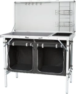 Campart Campingkeuken KI-0757 – Complete Keuken En Campingkast – Opvouwbaar En Inclusief Draagtas - Grijs -Campingwinkel 969x1200 1