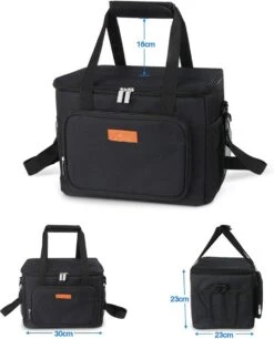 Lunchtas - Koeltas Voor Dames En Heren - Cool Bag - 4 Laags Geïsoleerde Koeltas - Kleine Cooler - Lunch Box - Lunchtas 15 Liter- Zwart -Campingwinkel 969x1200 4