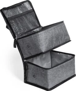 Merkloos Koeltas Met Dubbel Compartiment - Lunchtas - Koeltasje Lunch - Koelelementen - Koud - Warm - Isolatie - Volwassenen - Dames - Heren - 14 X 22 Cm - Polyester - RPET - Aluminium - Grijs -Campingwinkel 997x1200 2